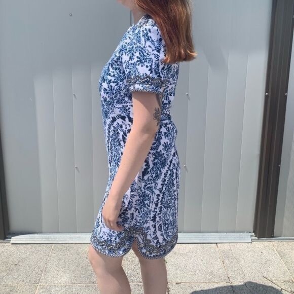 Robert Graham Luana Beaded Printed Aline Tunic Dress - Picture 2 of 8